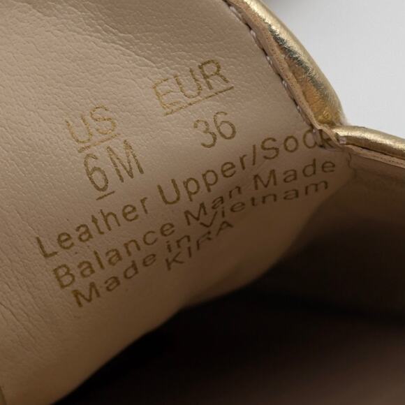 Sam Edelman Kira Slip On Mule Women's Logo Leather Gold Size US6M EU36 - Picture 7 of 12